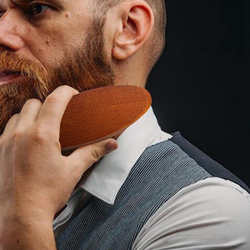 Wooden Handle Beard Brush Natural Wild Boar Bristle Shaving Wave Brush Brosse Barbe Tools Beard Shaping Tool Men Moustache