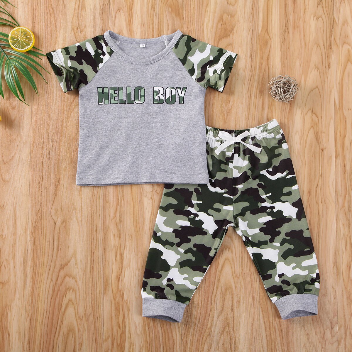 2 pces criança criança criança bebê menina 0-24 m casual camuflagem camisetas + leggings calças roupas