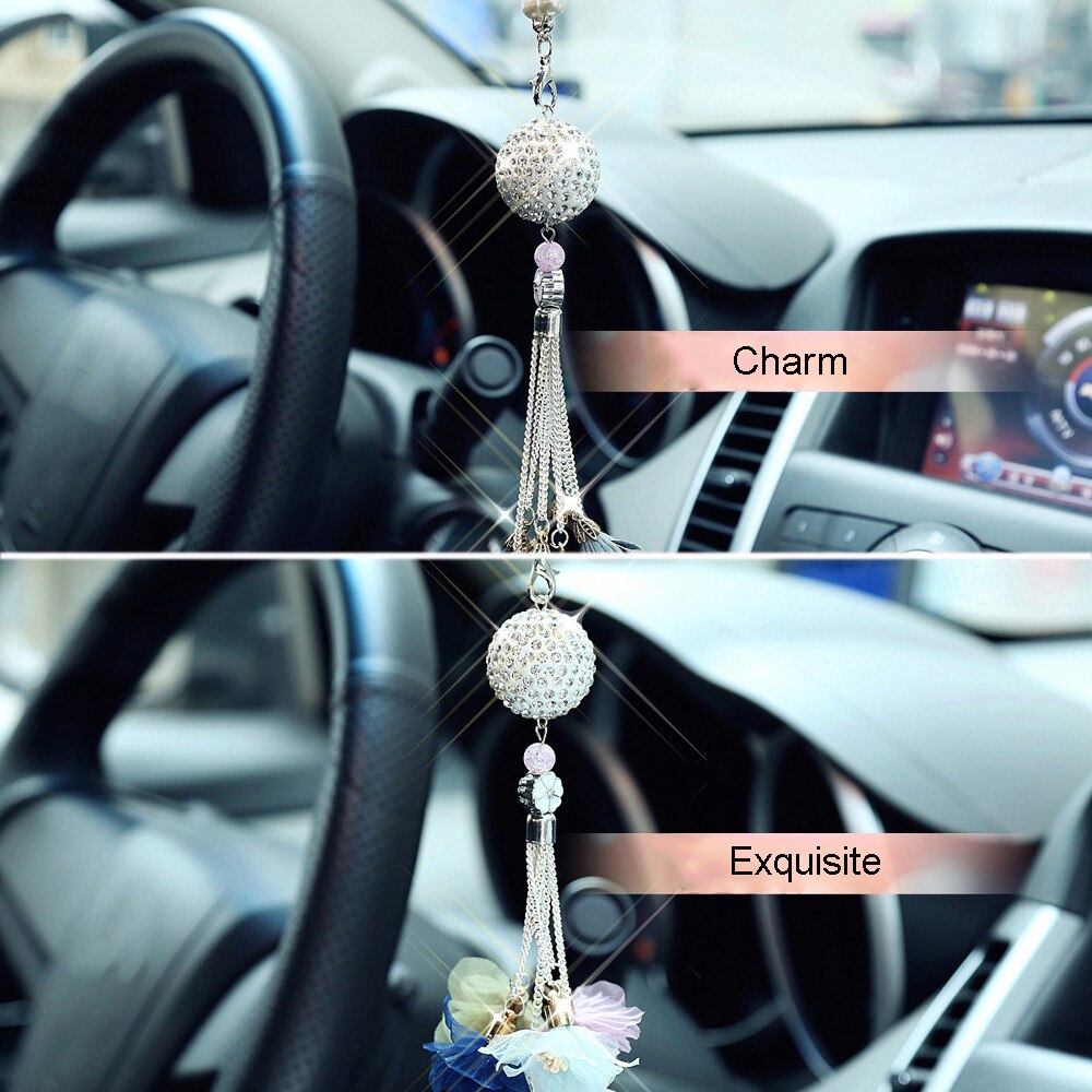 Auto Hanger Diamond Crystal Ball Automobile Decoratie Charm Auto Interieur Achteruitkijkspiegel Schorsing Opknoping Ornament