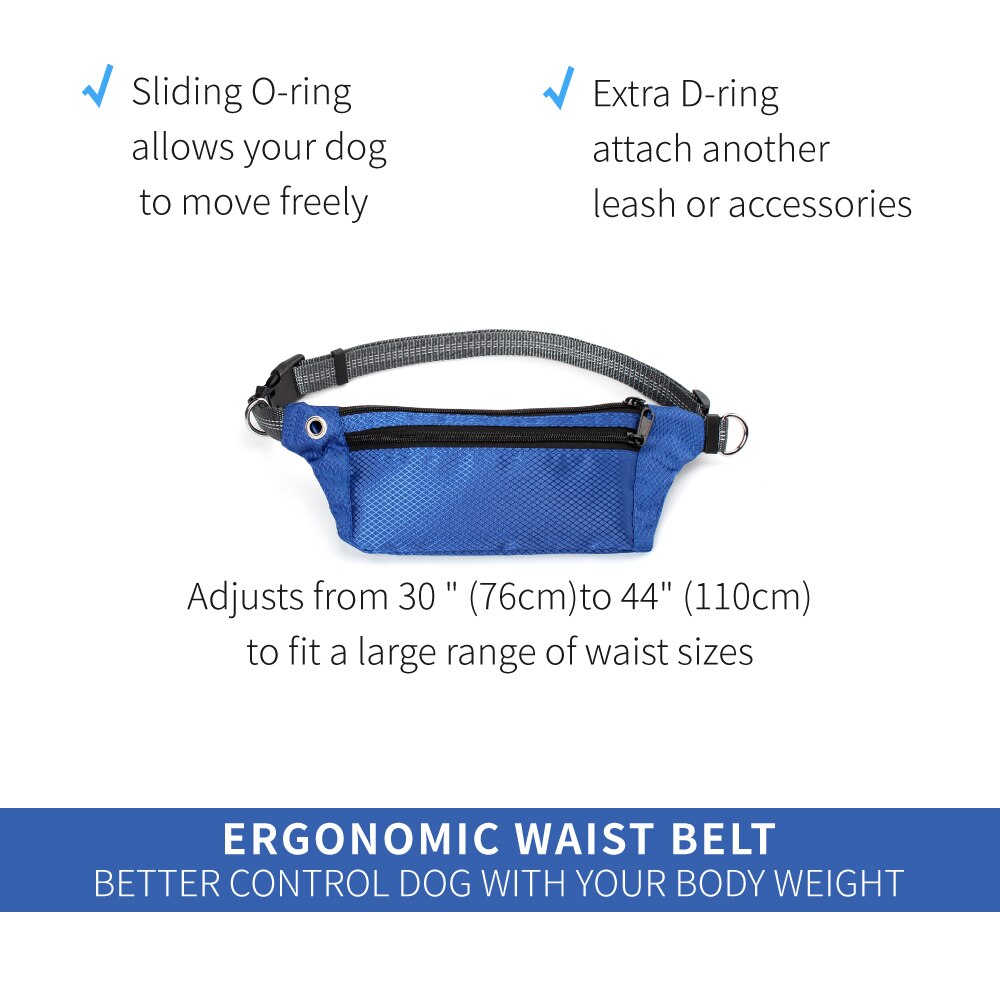Multi Function Dogs Leash Waist Pocket Waterproof Hands Free Dog Belt Running Product Elasticity Adjustable Waist Dog Leashes