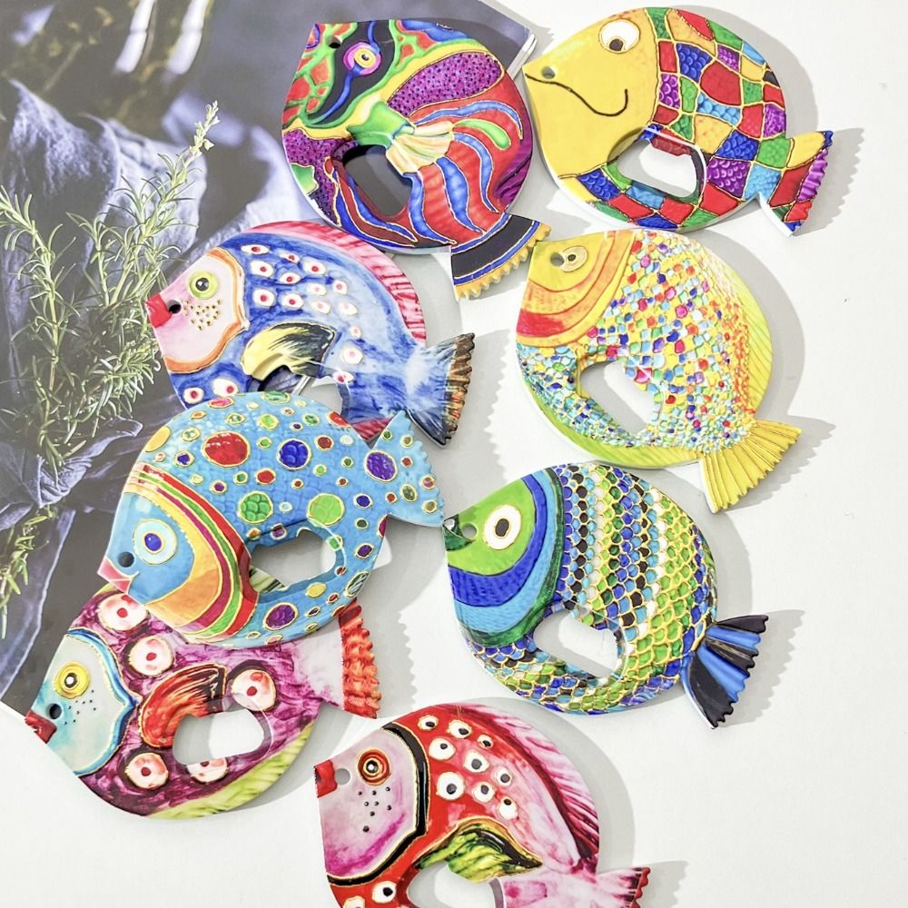 Wohnkultur Harz Fett Kopf Fisch Flasche Opener Kreative Tragbare Kühlschrank Aufkleber DIY Nette Kühlschrank Magnet Spind Schrank