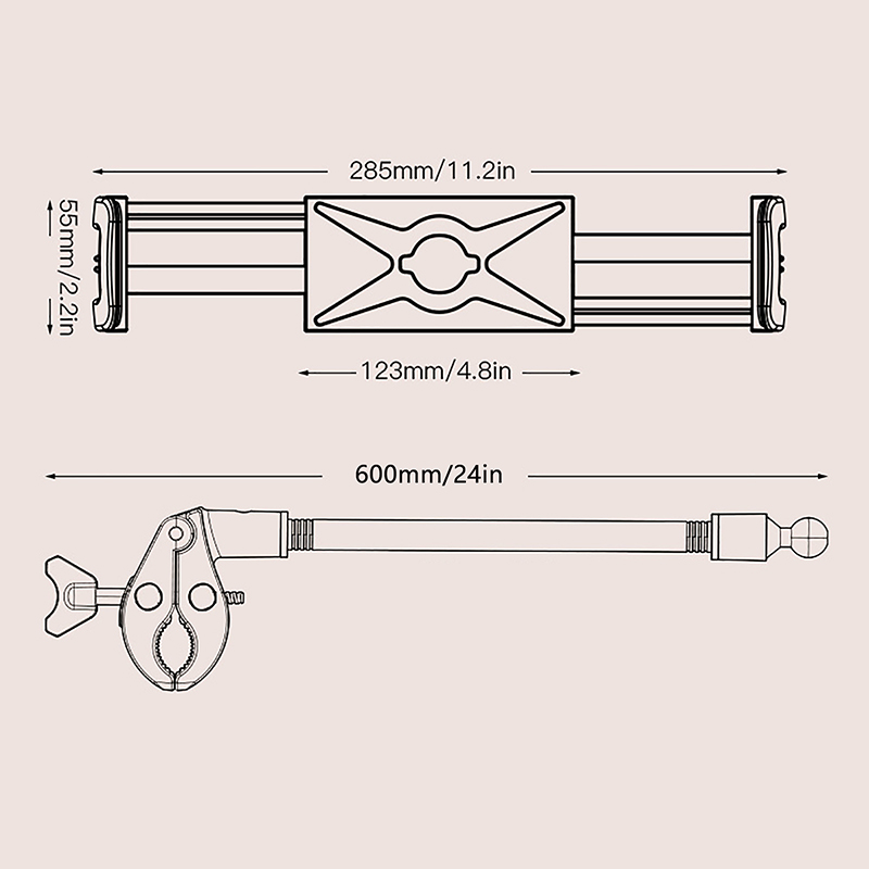 Motorcycle Bike Adjustable Rotatable Phone Holder For 4.5-13" Stand for iPad Flexible Long Arm Universal Bracket Tablet Holder