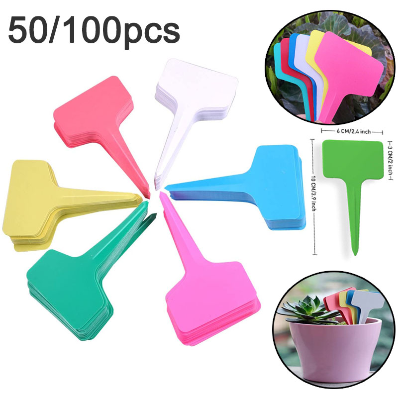 50 ~ 100 Stücke 6-10 cm Pflanze Kunststoff Etiketten Gartenbedarf Kindergarten Tablett Marker Diy Garten Dekorieren Werkzeuge Blumentöpfe Landung Stichworte