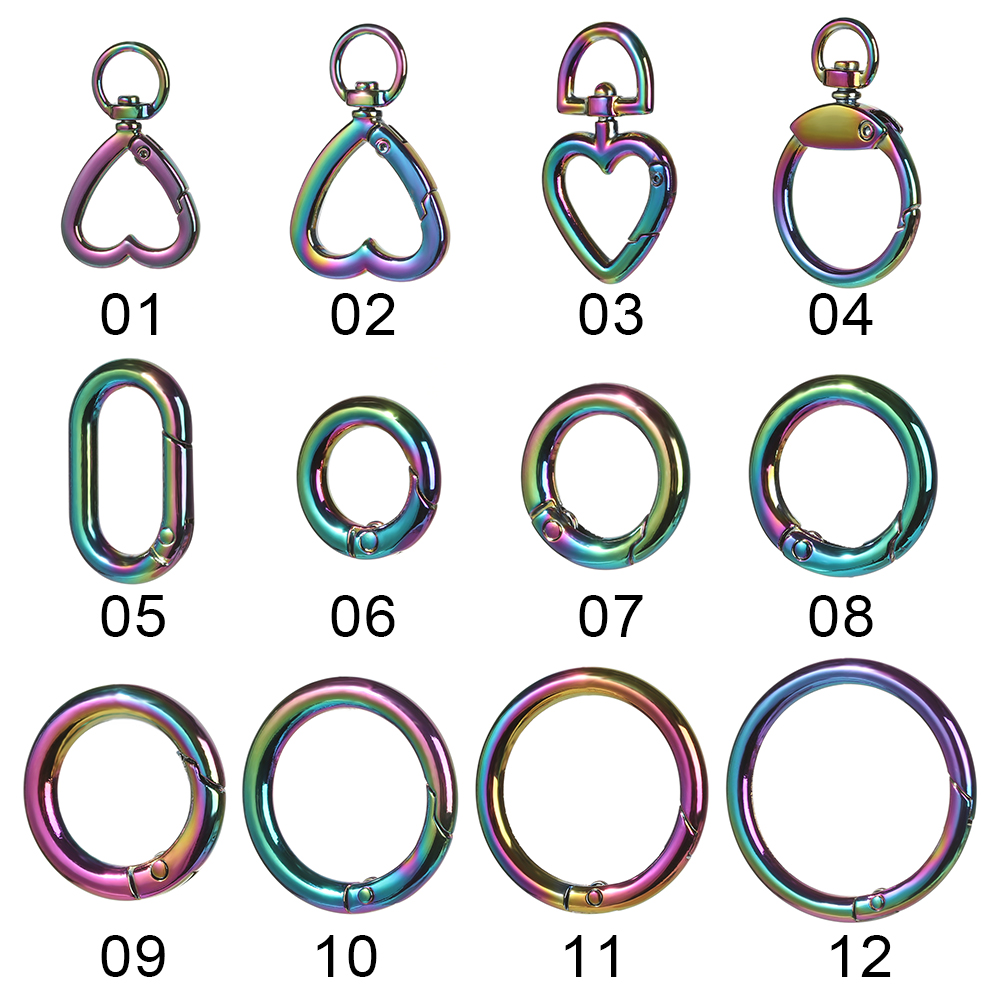 Snap Clasp Trigger Luggage Leathercraft Spring Gate Belt Strap Buckle Dog Chain Clip Metal Heart Ring Openable Keyring