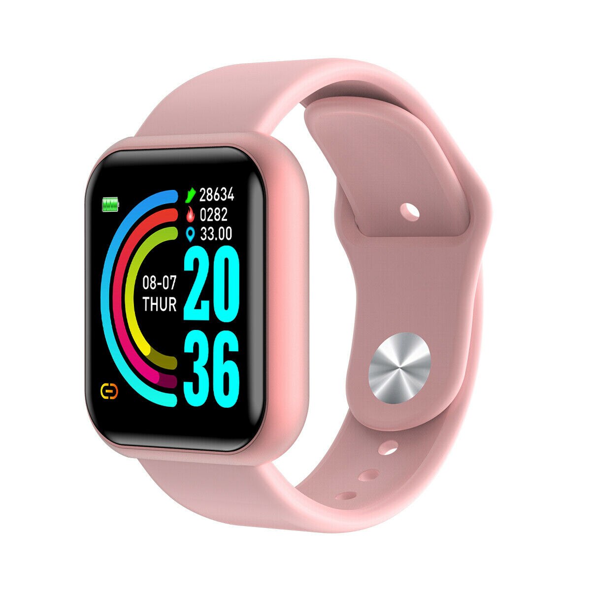 Bluetooth Y68 Smart Watch Women Fitness Tracker Waterproof Heart Rate Monitor Men Sport Smart Watch GPS Bracelet IOS Android: Pink