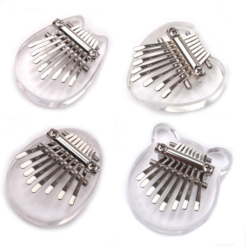 2021 Hot 8 Key Mini Kalimba Finger squisito pollice pianoforte musicale Marimba strumento musicale in legno acrilico ciondolo buon regalo