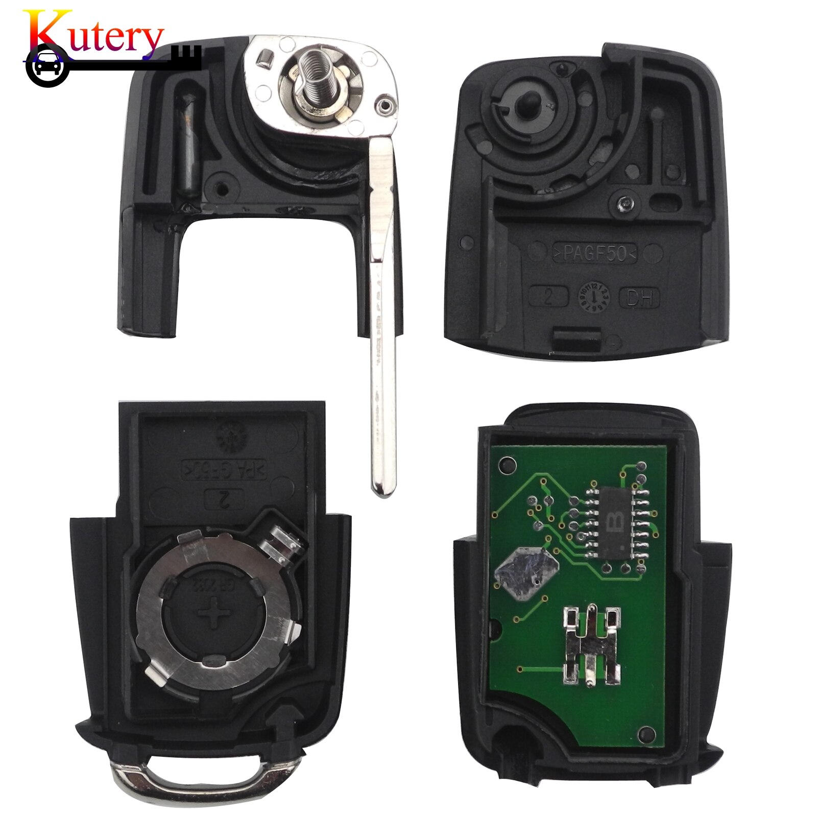 Kutery Flip Remote Car Key For VW Volkswagen GOLF PASSAT Tiguan Polo Jetta 434MHz ID48 Chip 1JO959753DA 1JO959753AH 1KO959753G