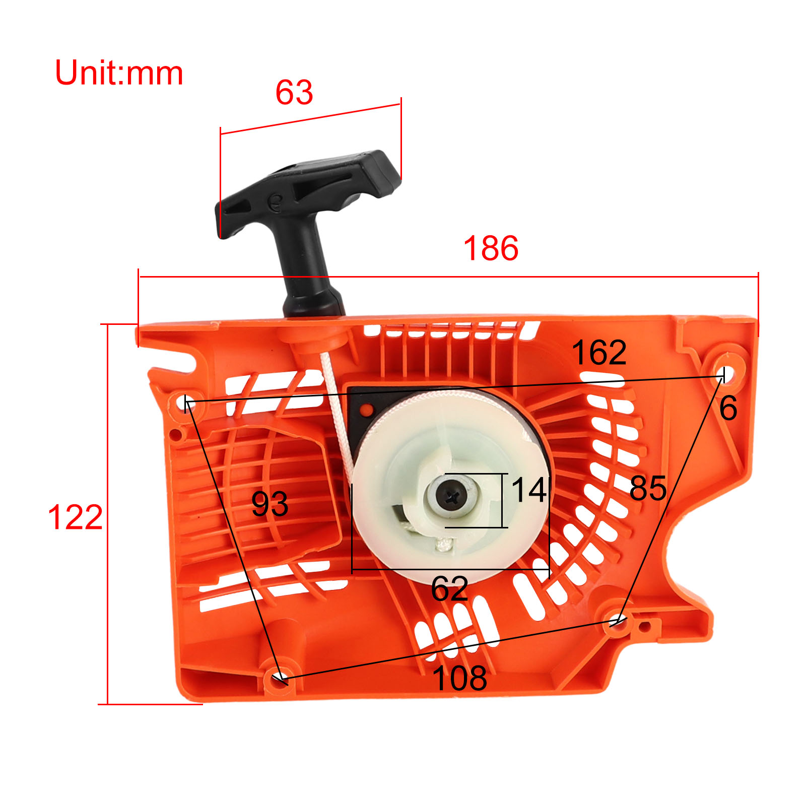 Chainsaw Recoil Pull Starter Pull Start for 45cc 52cc 58cc Chinese 4500 5200 5800 Generator Chain Saws Recoil Starter