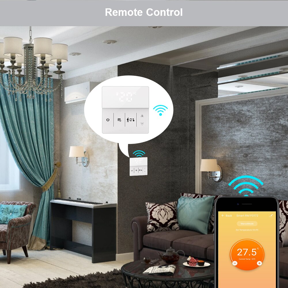 Smart Temperature Controller Wifi Touch Screen Thermostat 16A Smart Voice Control Work With Google Home and Alexa