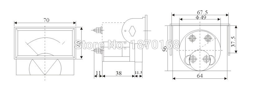 85C17 montaje en Panel Amperímetro analógico de DC 0-100uA 50uA 200uA 500uA rango de medición