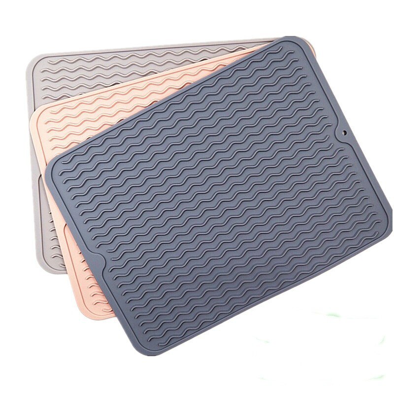 Large Multifuctional Silicone Protection Drying Mat Heat Insulation Holder Dish Cup Draining Pad Table Placemat Tray Kitchenware