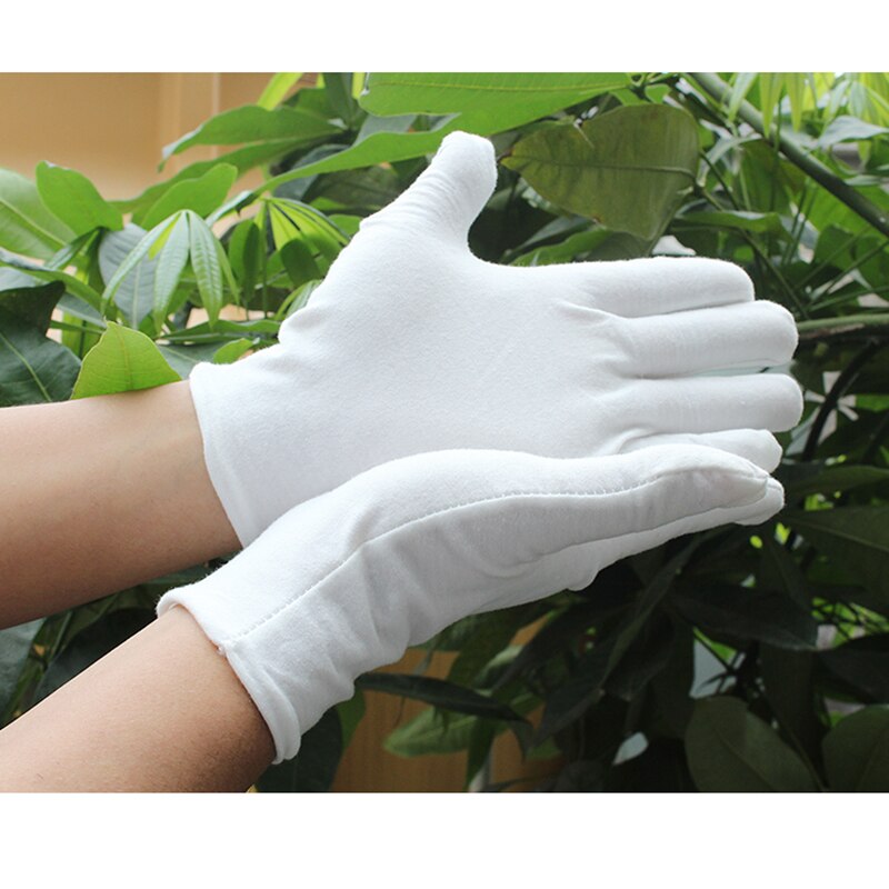 Guantes de algodón para limpieza de jardinería, duraderos y gruesos, protectores de mano para el trabajo doméstico S L XL, Guantes blancos para jardín, 20 unidades