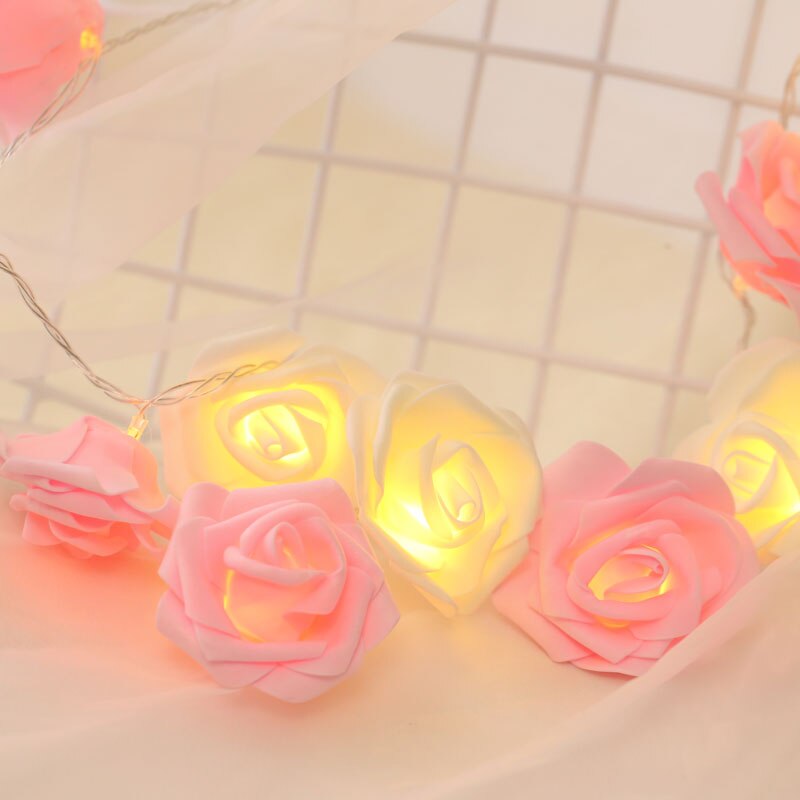 Led rose lyssnor vandtæt små lanterner pige hjerte dekorativ lyssnor ægteskab bekendelse lyssnor