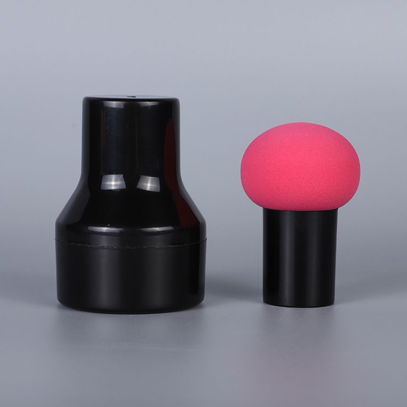 Brocha cosmética para polvos, cabeza redonda, mango en forma de seta, base de maquillaje, esponja, corrector, herramienta de belleza suave, seca y húmeda: Rosa