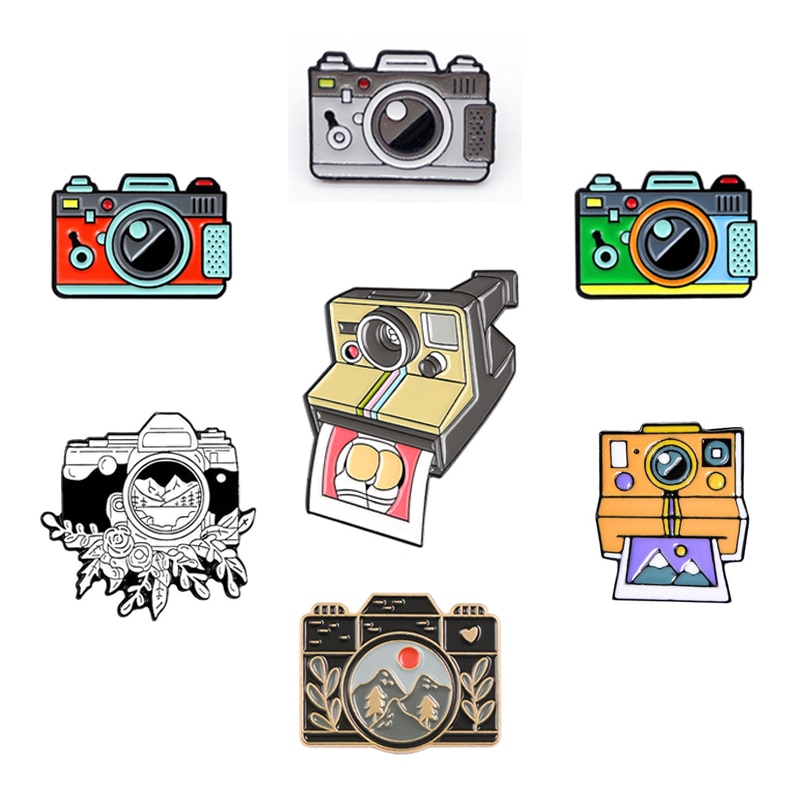 Multi Camera Ontwerpen Badges Lichtmetalen Emaille Label Pinnen Mode Foto Schieten Emaille Pin Cool Hoed Kleding Broche Accessoires