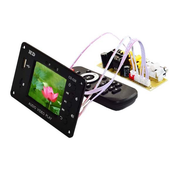 Tenghong-REPRODUCTOR decodificador MP3 Bluetooth 5,0, 2,8 pulgadas, HD, 7-24V, módulo de decodificación de vídeo Multimedia, AUX, USB, tarjeta TF, amplificadores de sonido DIY: Oro