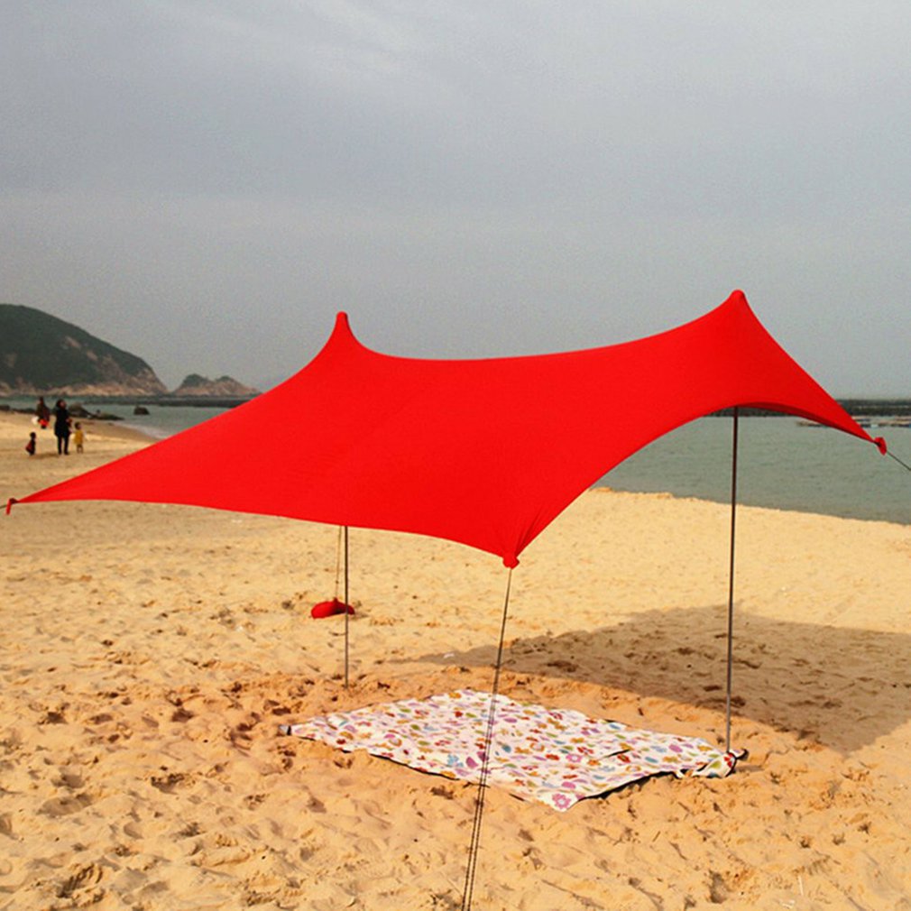 Portátil sol carpa sombra con arena UV Lycra gran familia Canopy para pesca al aire libre playa toldo parasol conjunto