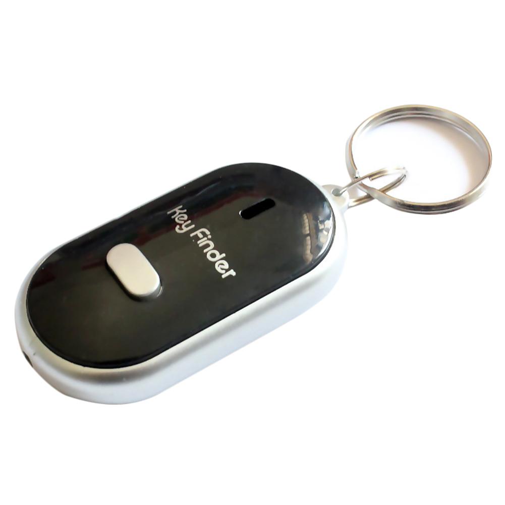 Mini Anti-lost Key Finder Whistle Flashing Beeping Remote Lost Keyfinder Locator Keyring Tag Tracker 4 Colors Smart Key Finder: Black