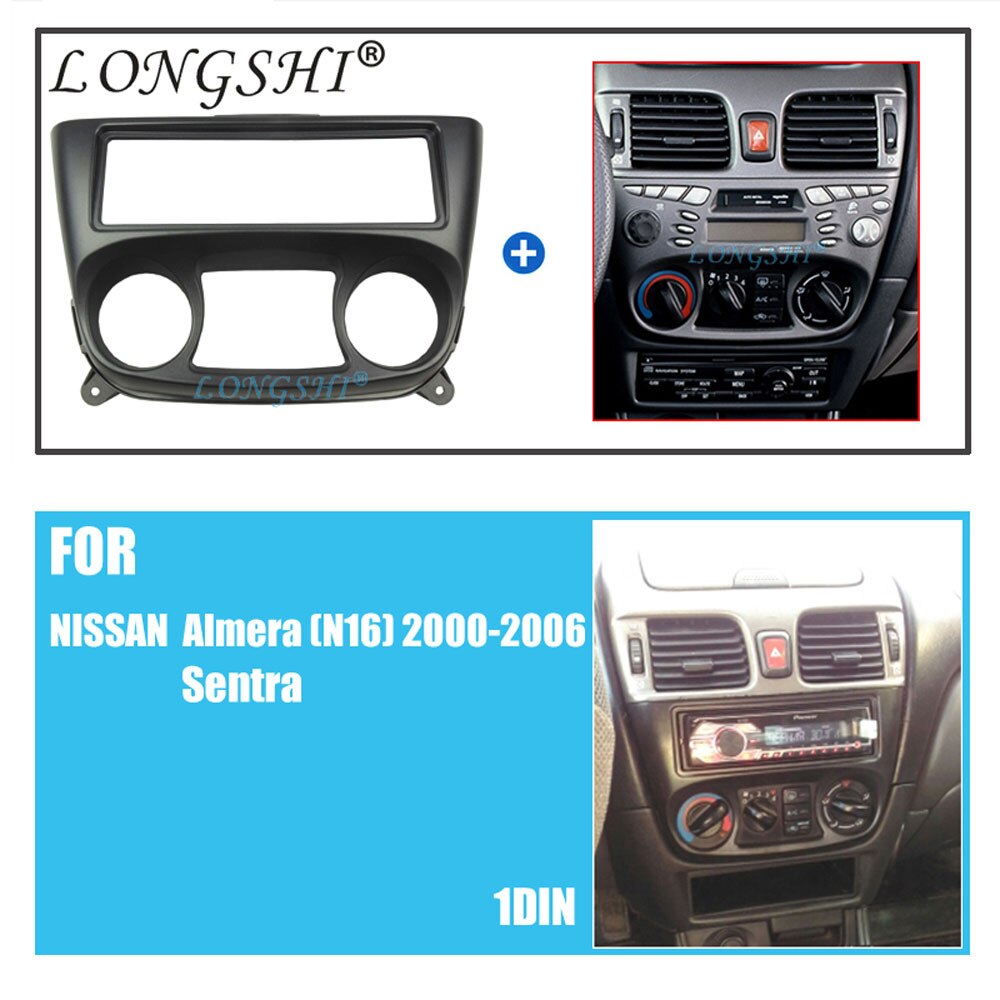 One 1 Din Fascia for NISSAN Almera N16 2000-2006 Radio DVD Stereo Panel Dash Install Trim Kit Face Surround Frame 1din