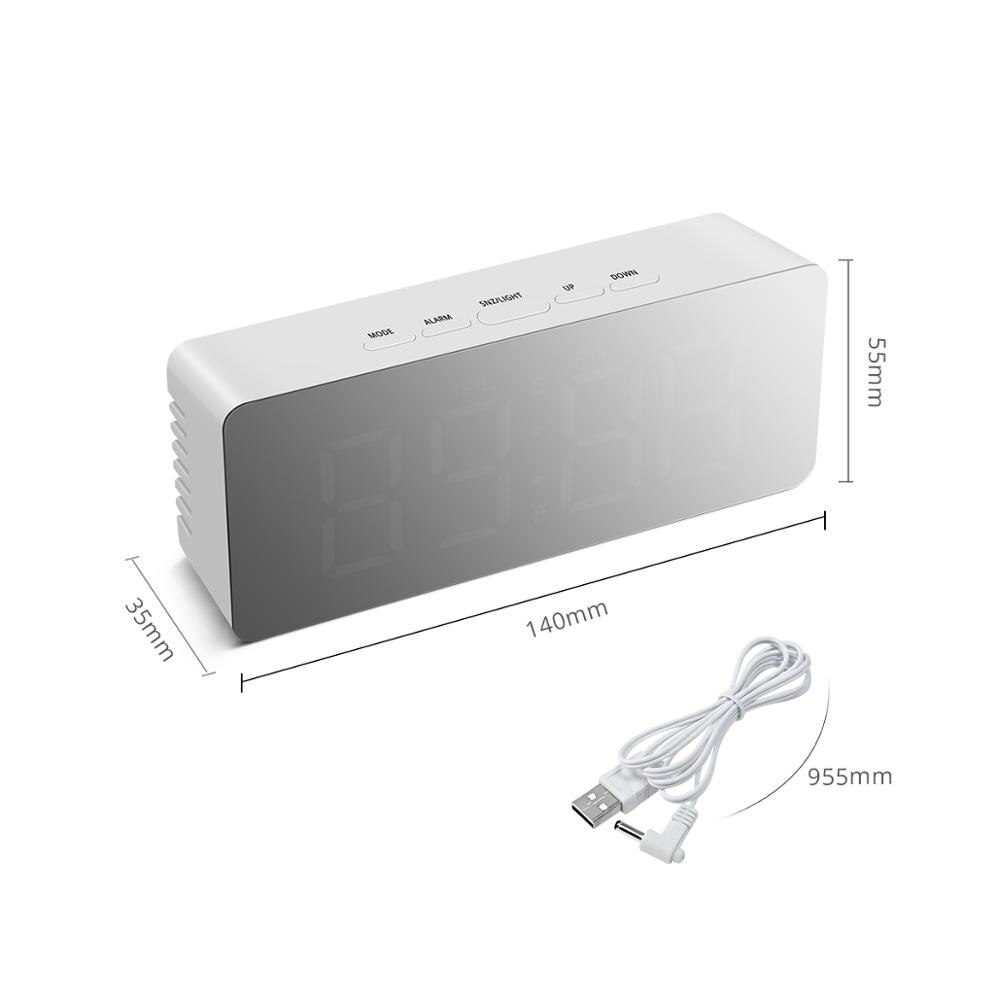 Schreibtisch Tisch Uhr Alarm LED Digital Uhren Temperatur/Zeit Anzeige Batterie/USB angetrieben