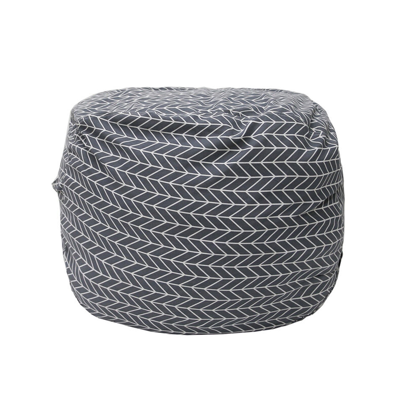 Lerret rund søle hjemmeinnredning plysj leketøy 80cm tilbehør glidelås bønnepose sofadeksel uten fylling diy arrangør vaskbar oppbevaring: Grå