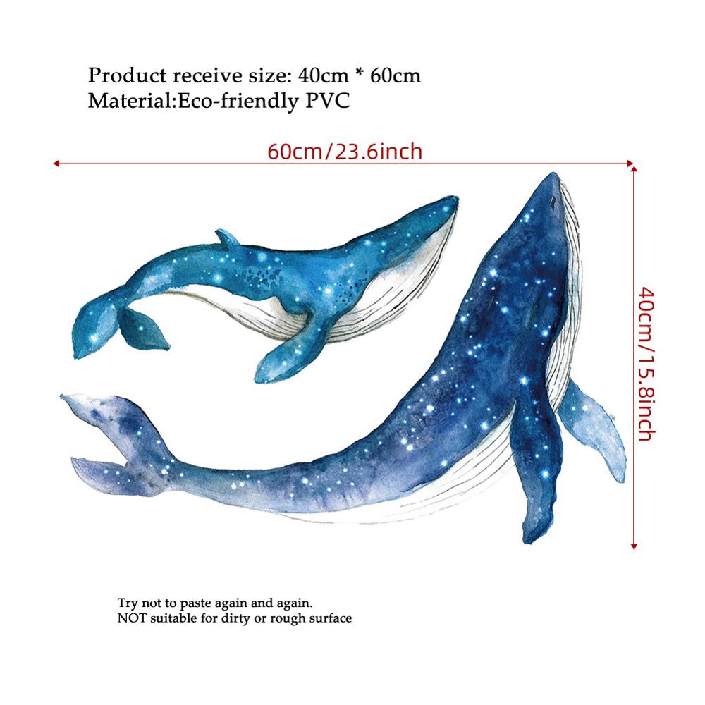 Stjernehimmel hval wallsticker hjem vægdekoration stue børneværelse indretning tapet havdyr klistermærker