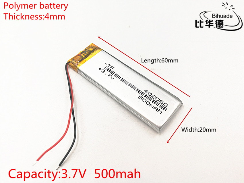 3.7 V 500 mAh 402060 Lithium Polymeer Li-Po li ion Oplaadbare Batterij cellen Voor Mp3 MP4 MP5 GPS