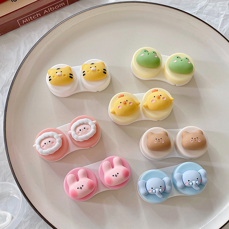 Cute Octopus Contact Lens Case Women Lovely Cartoon Colored Lenses Container Beauty Lens Storage Box Travel Set Girl