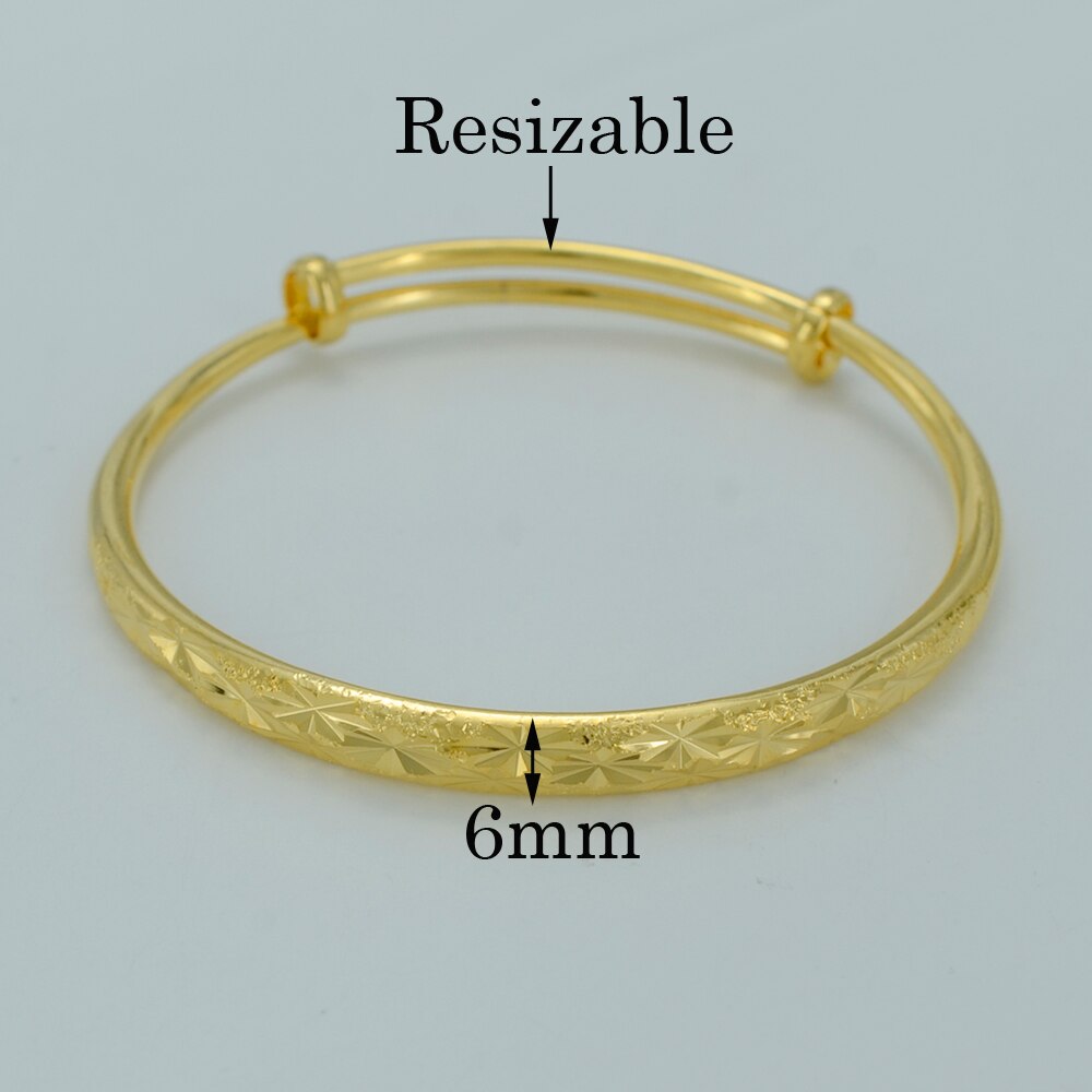Anniyo bangle para mulheres moda gp pulseira adolescente cor ouro jóias 4 tamanho você pode escolher #000707