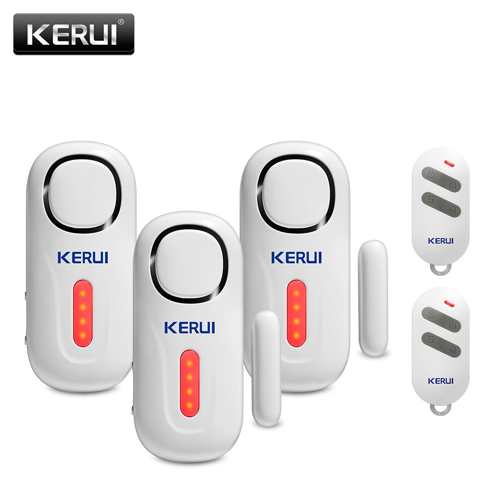 KERUI D2 Door Window Sensor Built-in Siren 120dB Loud Home Security Independent Door Sensor Alarm System With Remote Control: Kit 3