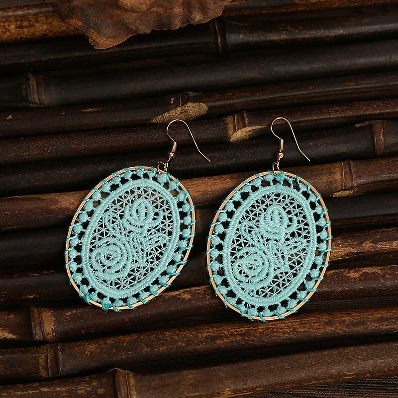 15 kolorów etniczne czerwone hafty spadek kolczyki dla kobiet Handmade Vintage kwiat Boho kolczyki indyjskie kolczyki: Style 12
