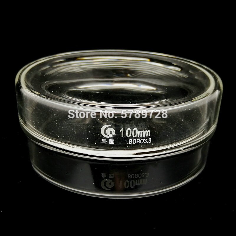 2pcs 100mm Borosilicate glass Petri Culture Dish For Chemistry Laboratory Bacterial Yeast glass vessel