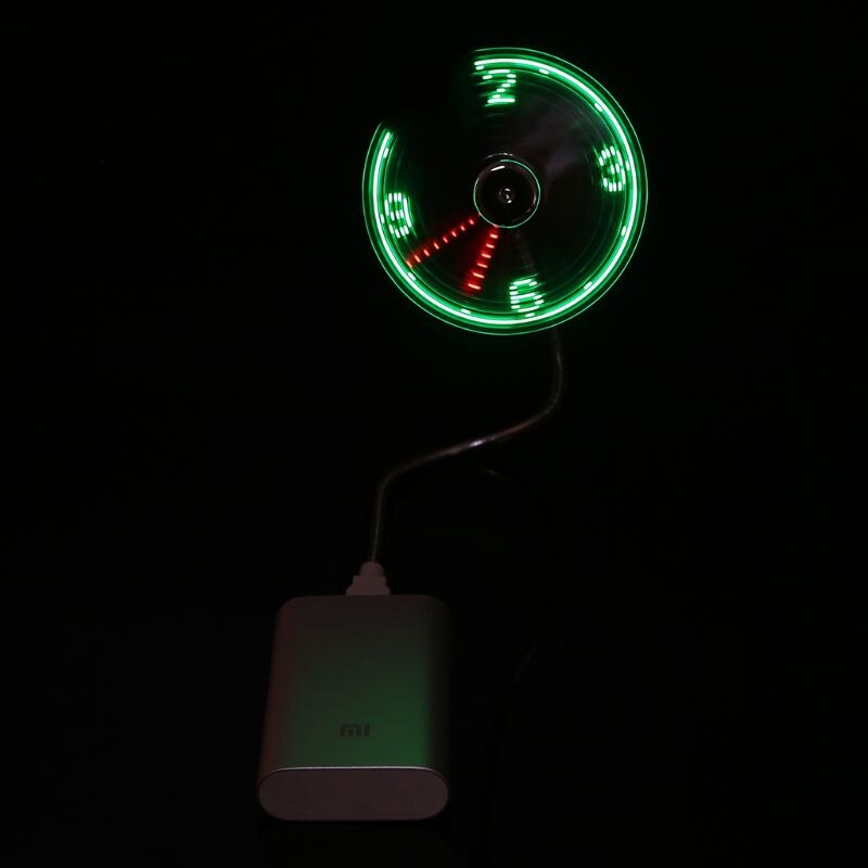 Flexible Gooseneck USB LED Clock Fan with Real Time Display For Notebook PC
