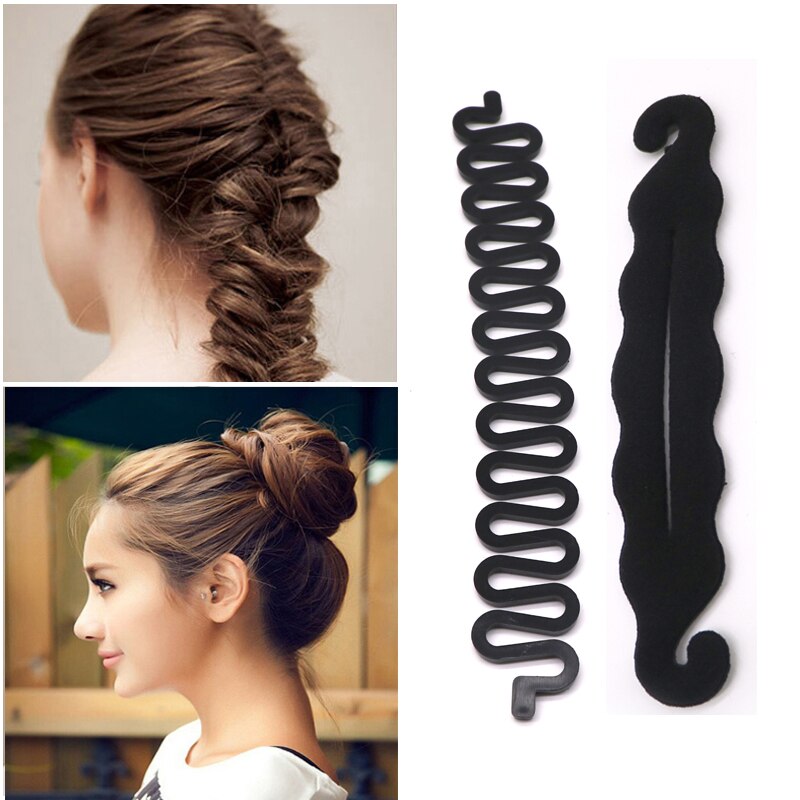 Hår fletning flette værktøj tilbehør hår styling værktøj fletning twist hår klip disk træk hårnåle donut bolle maker til kvinder: Stil 8