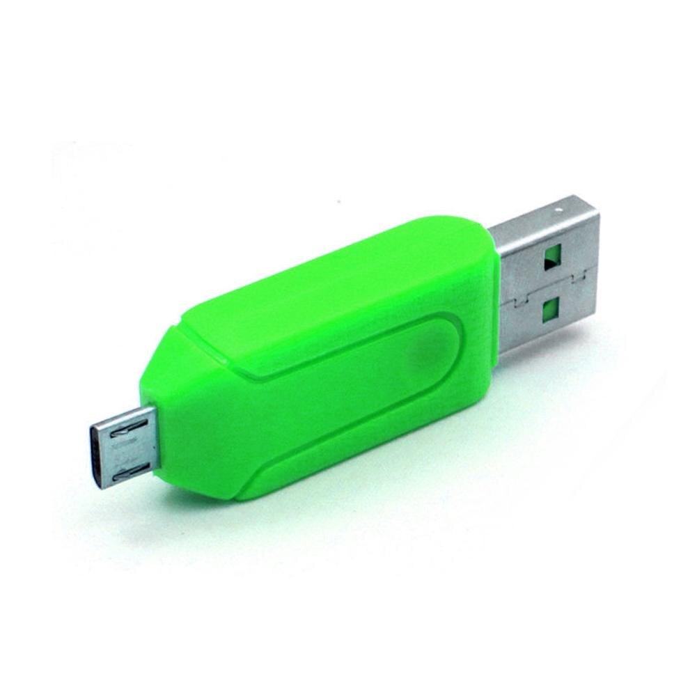 1pc 2 in 1 USB 2.0 OTG Speicher Kartenleser Adapter Universal Micro USB TF SD Kartenleser für PC telefon Computer Laptop: Green