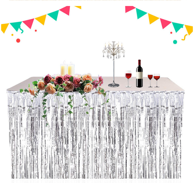 Polterabend baggrund gardiner glitter guld tinsel frynser folie gardin fødselsdag bryllup dekoration voksen jubilæum indretning