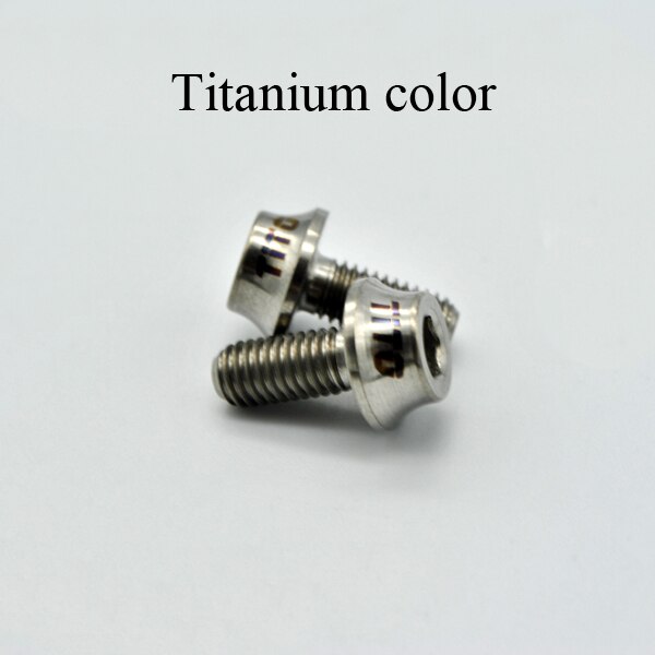 6 st tito  m5 x 12mm cykelcykel titanium ti vattenflaskbur hylla bultar flaskhållare skruv: Titanfärg