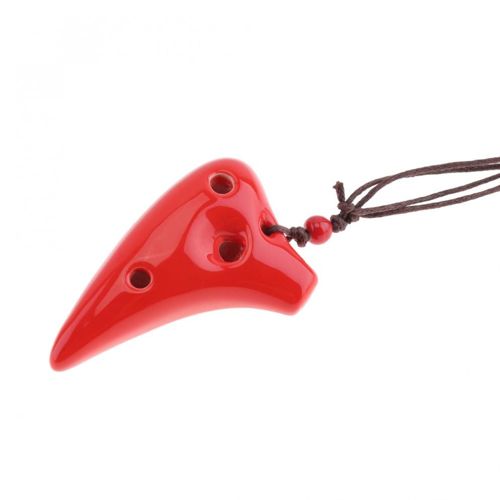 Mini collar de Alto ToneC de 6 agujeros, instrumento de flauta de cerámica Ocarina con cuerda para colgar, 4 colores opcionales