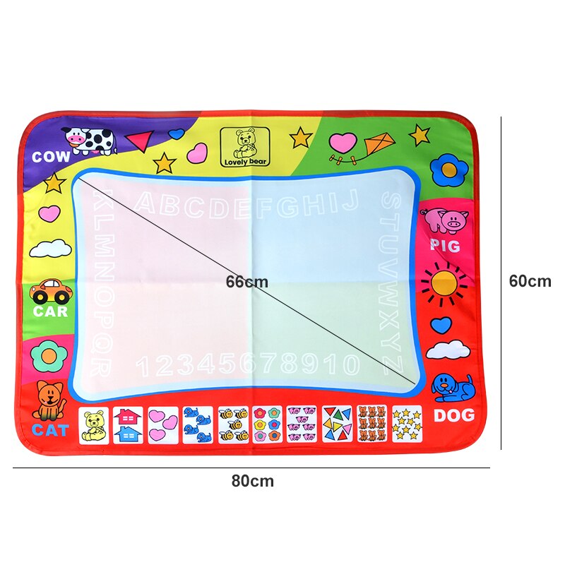 Esterilla de dibujo de agua mágica para niños, 80*60CM, juguetes digitales para niños, dibujo de agua, tablero de pintura de letras, juguete educativo para niños