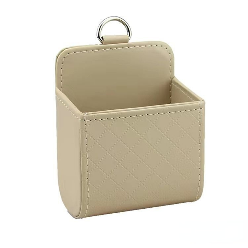 1pc Car Storage Bag Air Vent Dashboard Tidy Hanging Leather Organizer Box Glasses Phone Holder Storage Organizer Car Accessories