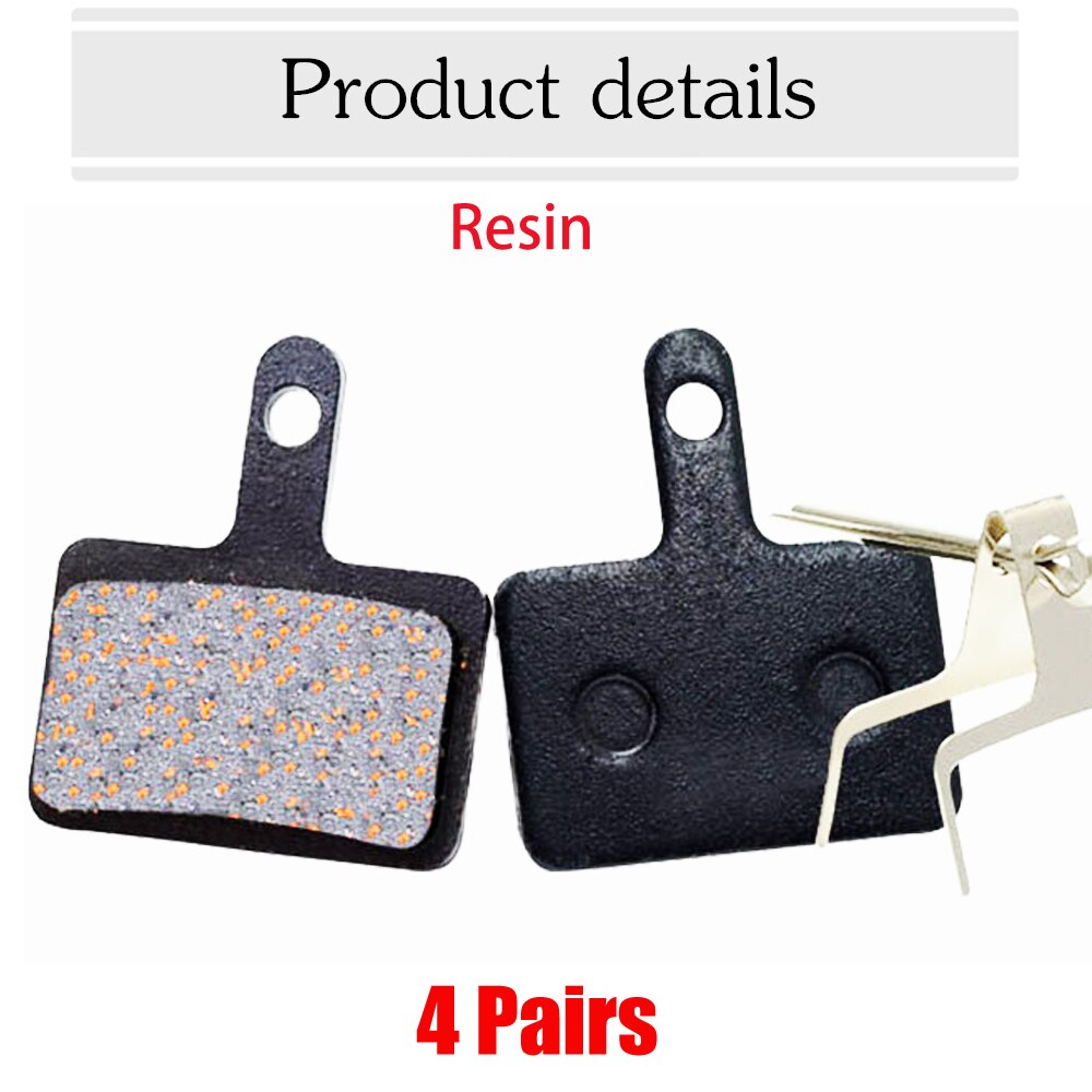 Bicycle Disc Brake Pads 4 Pairs MTB Bike Copper Semimetal Resin/ceramic/alloy Hydraulic Disc Brake Pads Bicycle Parts Replacemen: Resin