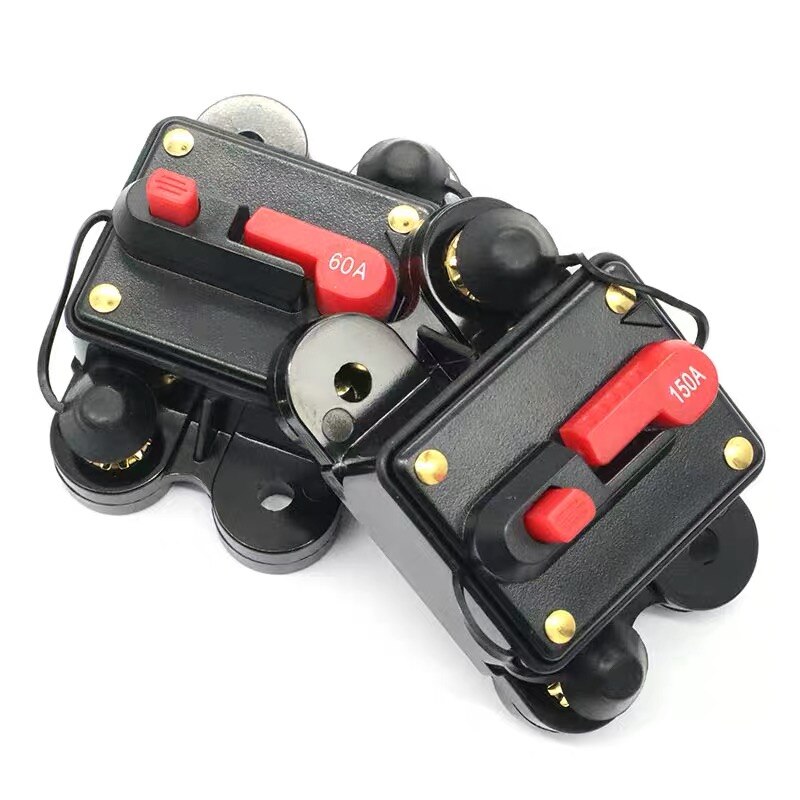 30A 50A 60A 80A 100A 125A 150A 200A 250A 300A optional Auto Audio Inline Circuit Breaker Sicherung für 12V-48V Schutz Mit Kappe