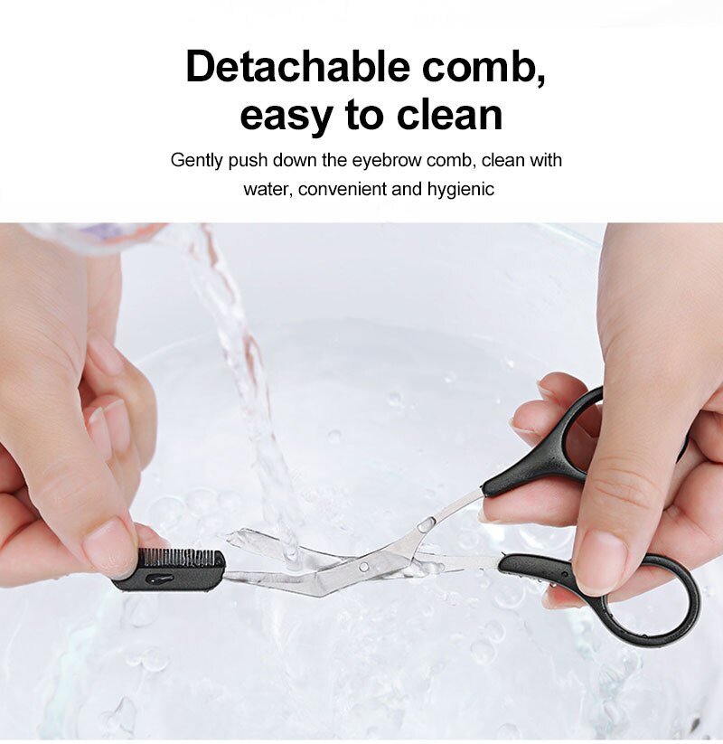 Rasoir en acier inoxydable avec peigne amovible, outils de maquillage, ciseaux tondeuse à sourcils, épilateur, cosmétiques