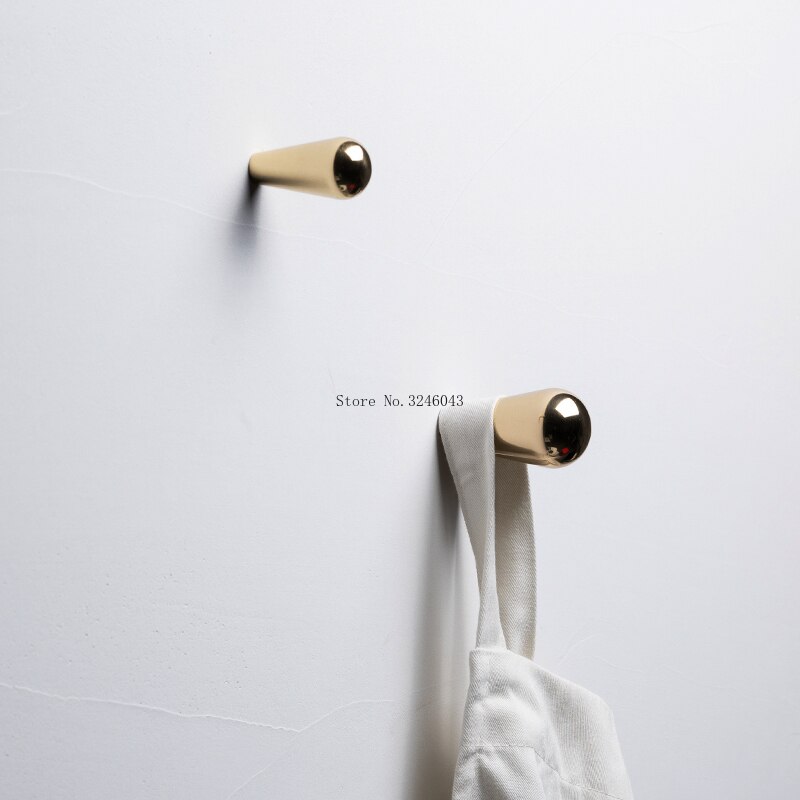 1 pcs Nordic stijl minimalistische creatieve haken woonkamer veranda decoratie messing jas haak haak enkele haak