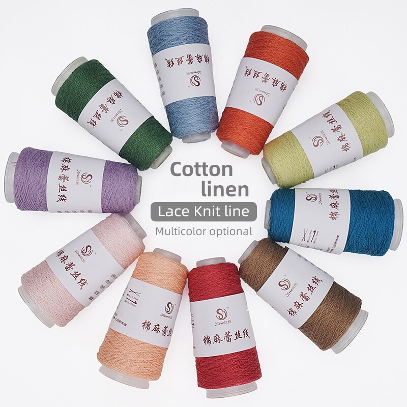 Il filato di lino mercerizzato da 50g è tessuto a mano
