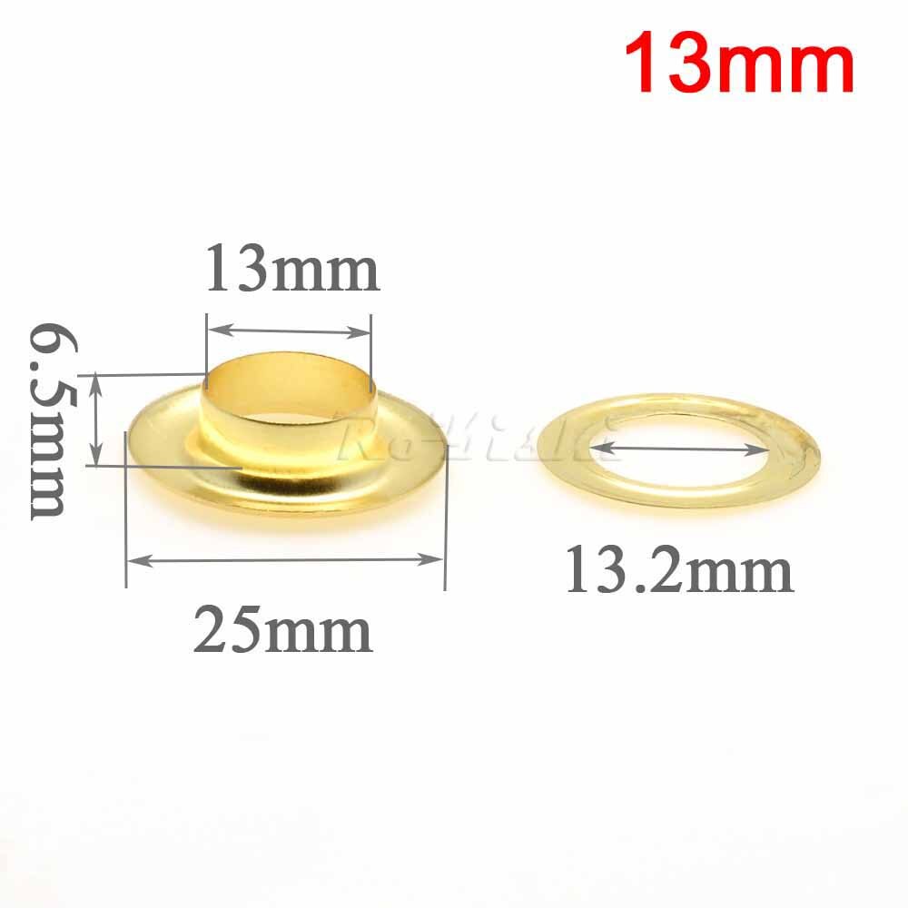 200pcs/pack Metal Eyelets Grommets 10MM 13MM for Leather Craft DIY Scrapbooking Shoes Practical Accessories