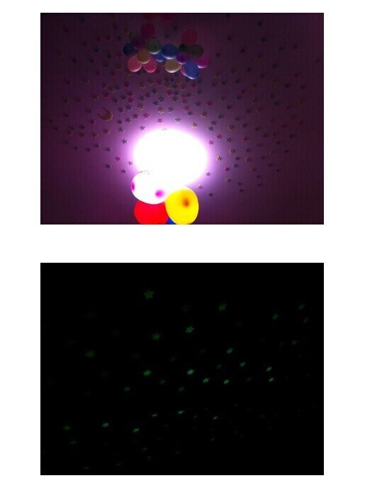 Vendita calda 100 ps/Borsa Parete Della Decorazione Della Casa di Plastica Luminosa Artigianato stella Adesivi incandescenza in il buio di trasporto libero