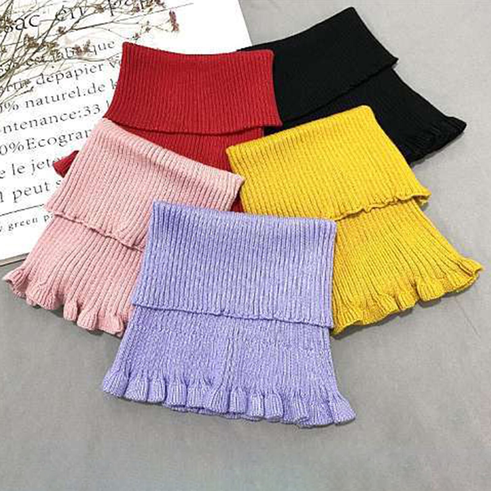 Collier à col roulé pour femme, couleur unie, écharpe tricotée respirante, guêtre de cou
