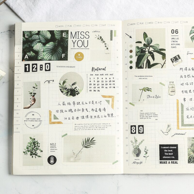 Digital kalender postkort rejser washi tape selvklæbende malertape gør-det-selv scrapbog sticker etiket japansk