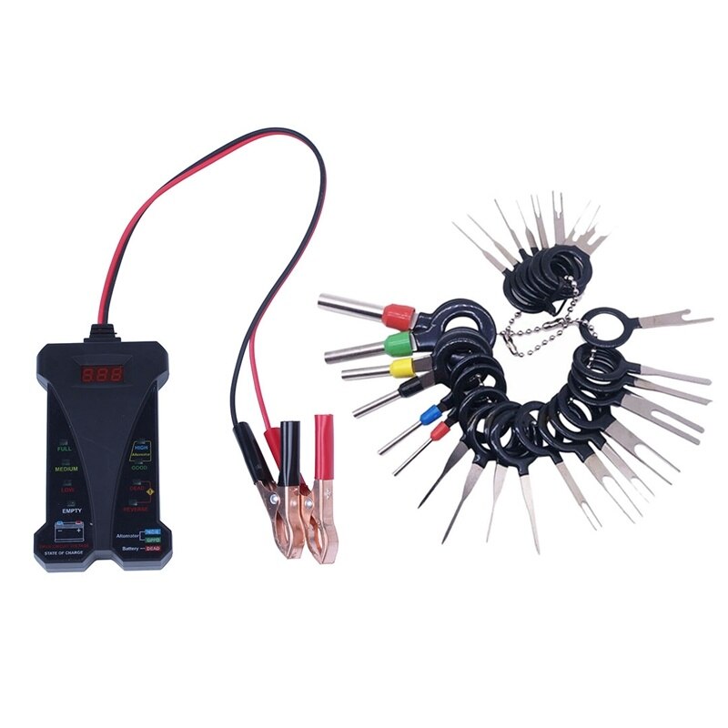 MP0514A 12V Digitale Batterij Tester Voltmeter En Laadsysteem Analyzer Met Lcd-scherm En Led Indicatie-Zwarte Versie &amp;: Default Title